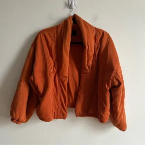 Urban Outfitters Out From Under Sz S Vera Puffy Relaxed Orange Open Front Jacket