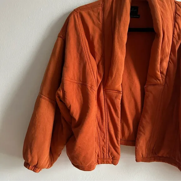 Urban Outfitters Out From Under Sz S Vera Puffy Relaxed Orange Open Front Jacket