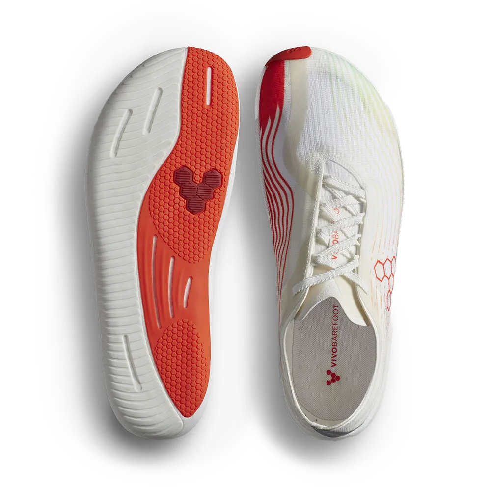 Vivobarefoot Primus Flow Mens Bright White/ Neon Orange