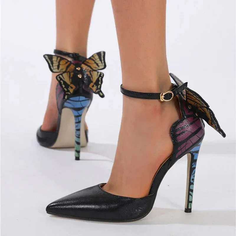 VougeVamp Women’s Sexy Pointed Toe Slingback Pumps – Butterfly Knot Stiletto Heels for Weddings, Proms, and Parties