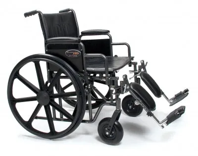 Wheelchair 20x18 Bariatric 500LB Capacity Traveler® Black by Grahmn Field