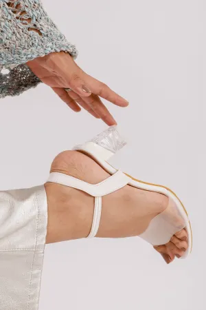 White clear strapped Transparent Heels