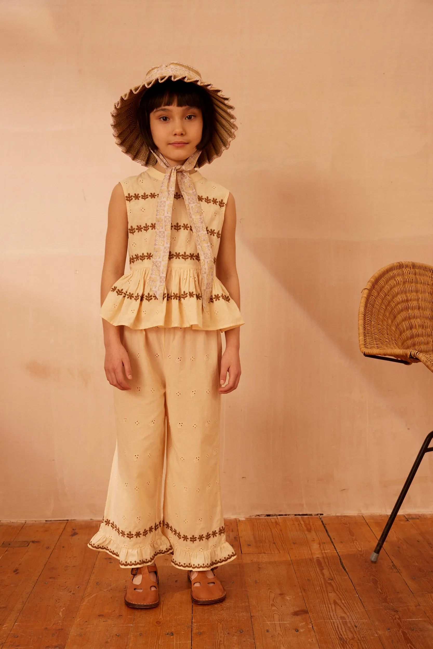 Wini Trouser Set - Milk Broderie Anglaise