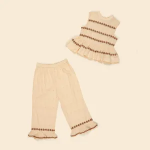 Wini Trouser Set - Milk Broderie Anglaise