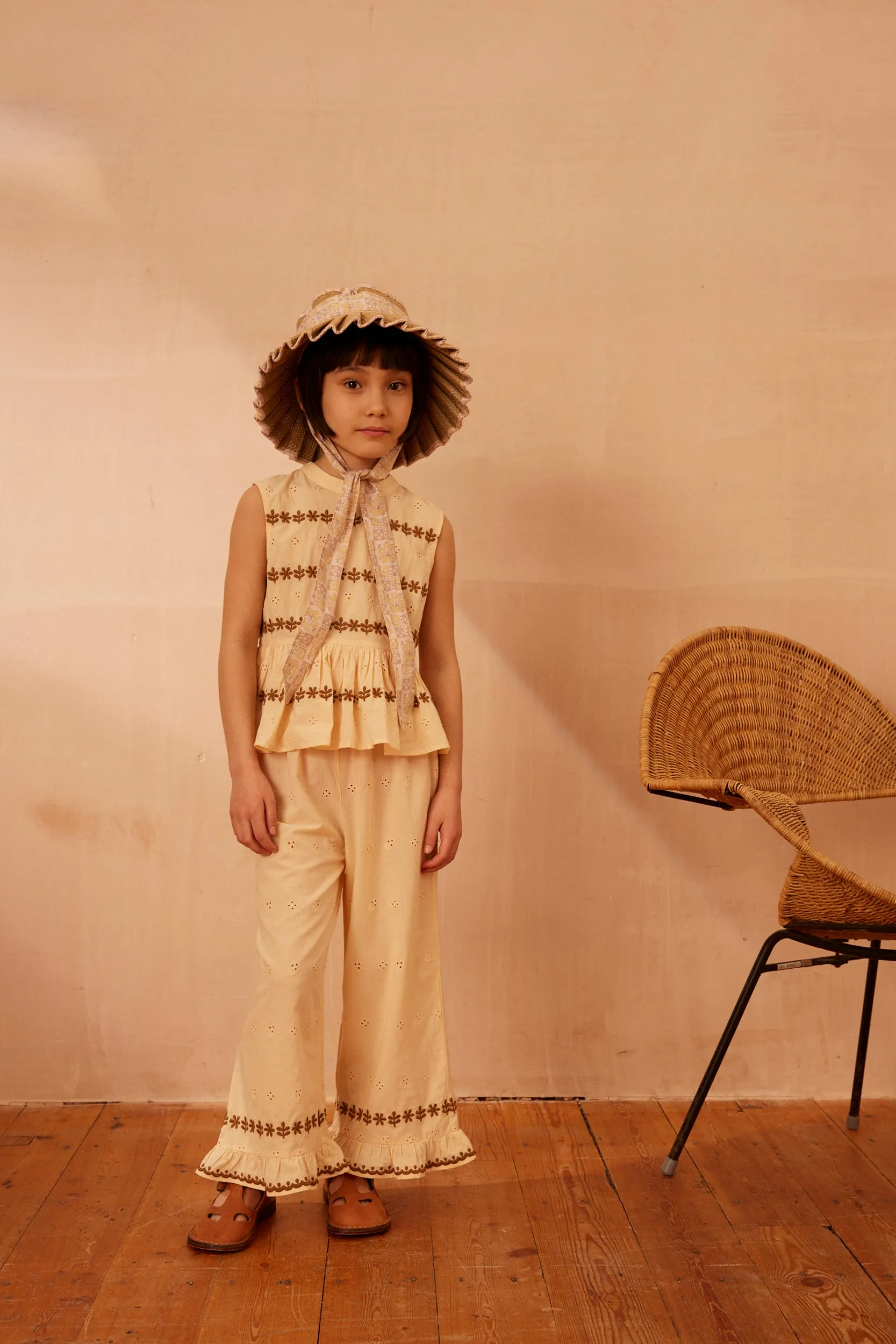 Wini Trouser Set - Milk Broderie Anglaise
