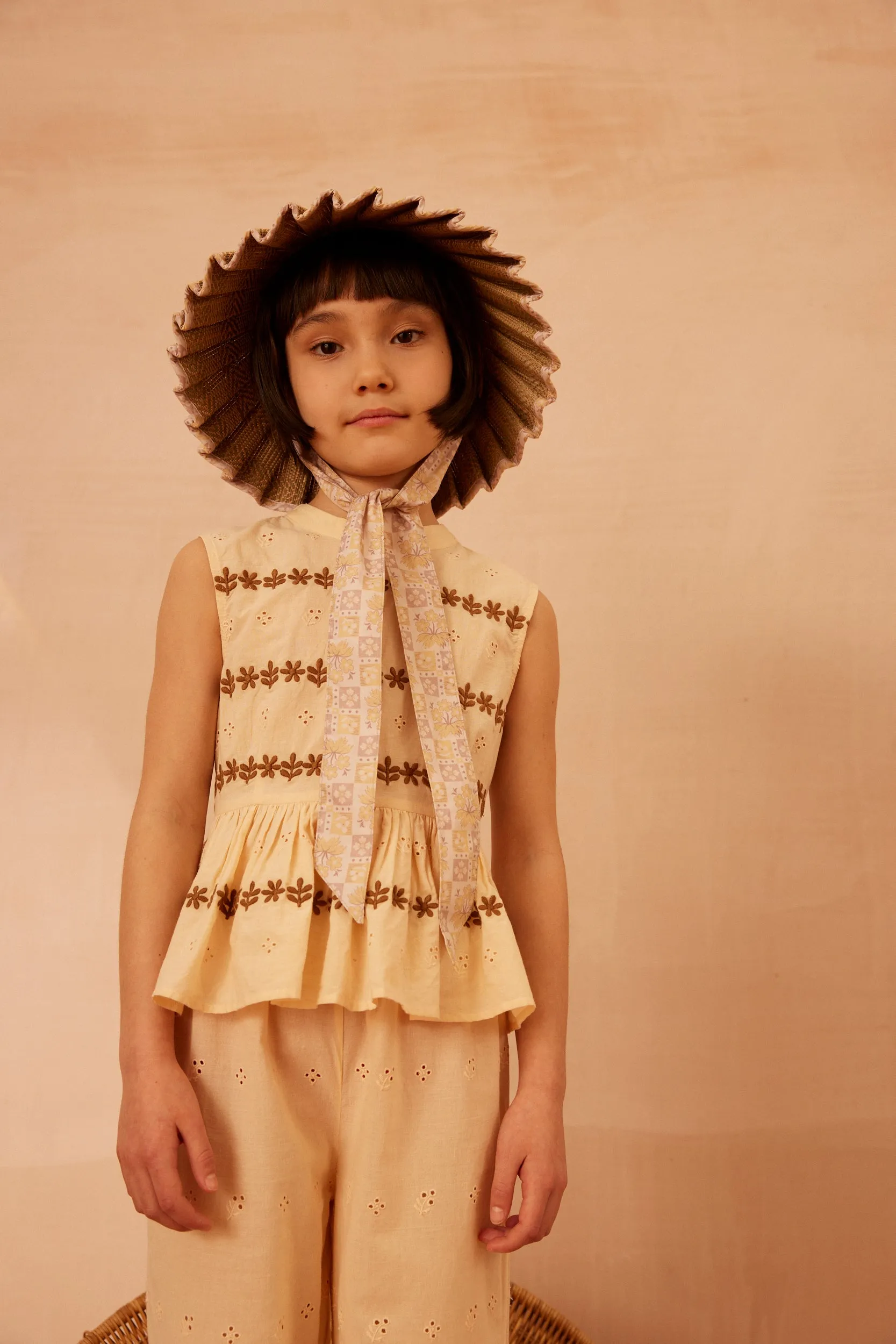 Wini Trouser Set - Milk Broderie Anglaise