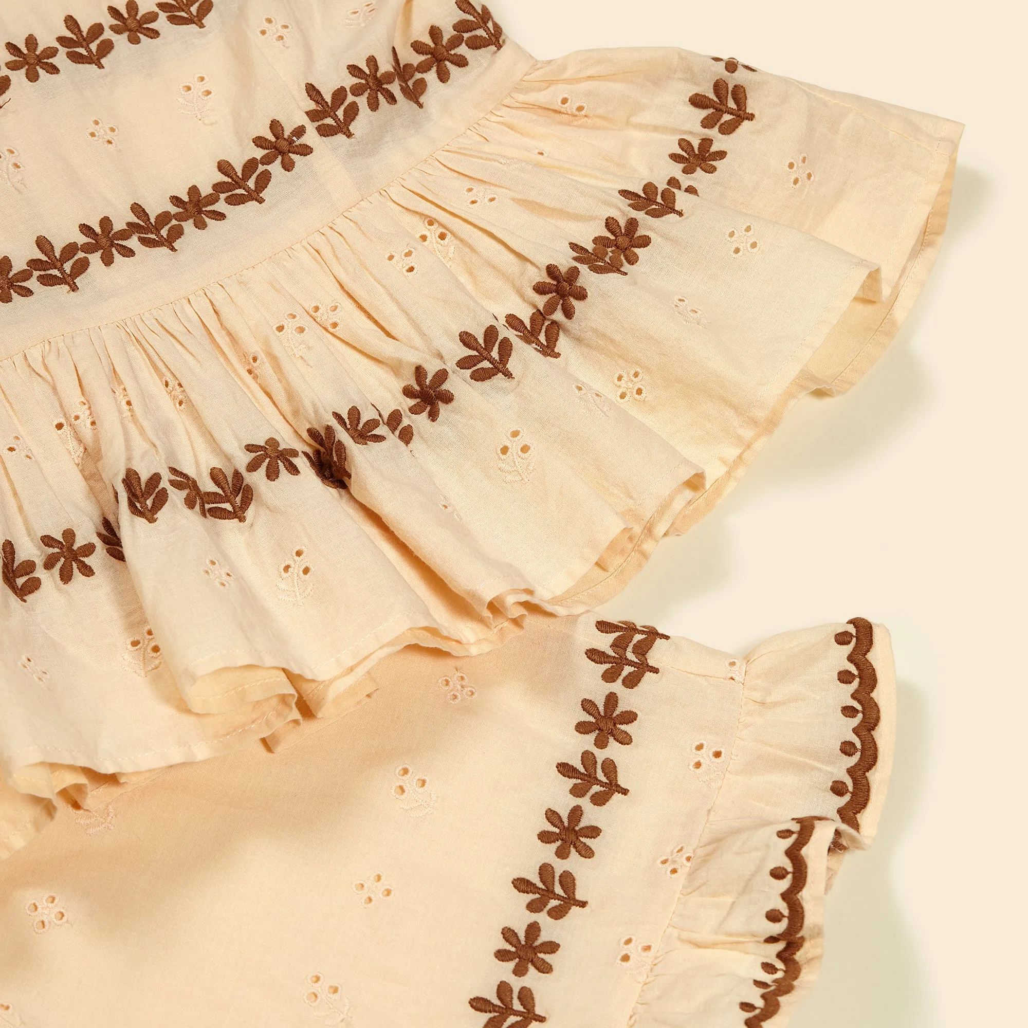 Wini Trouser Set - Milk Broderie Anglaise