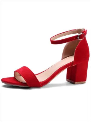 Women's Casual Block Heel Ankle Strap Sandals By Liv and Mia