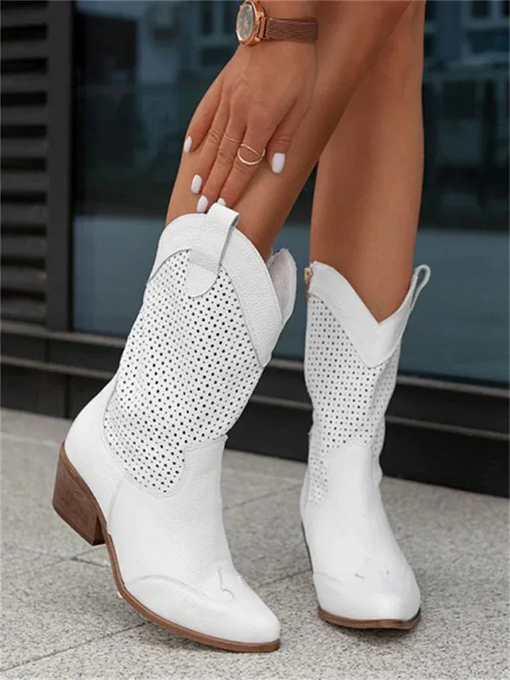 Women's Leather Cowboy Boots
