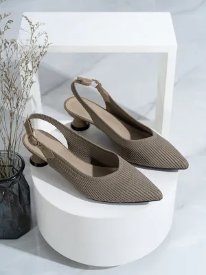 Women's Mid Heel Pointed Toe Woven High Heel Shoes
