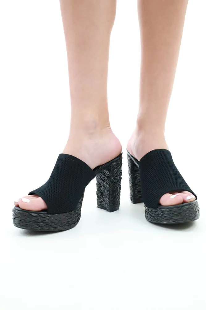 Woven Straw Platform Heels