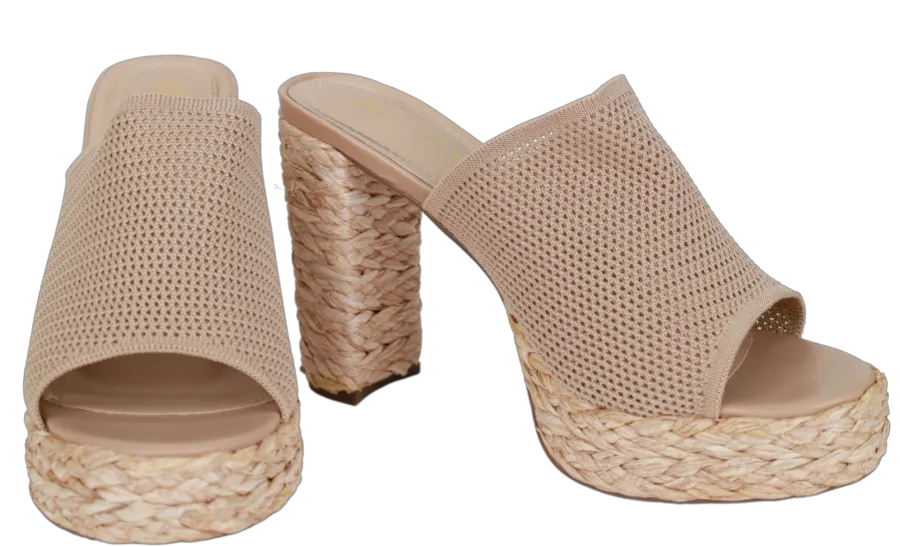 Woven Straw Platform Heels
