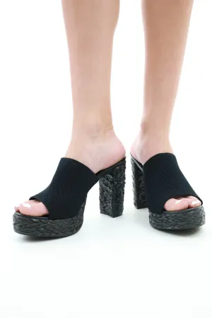 Woven Straw Platform Heels
