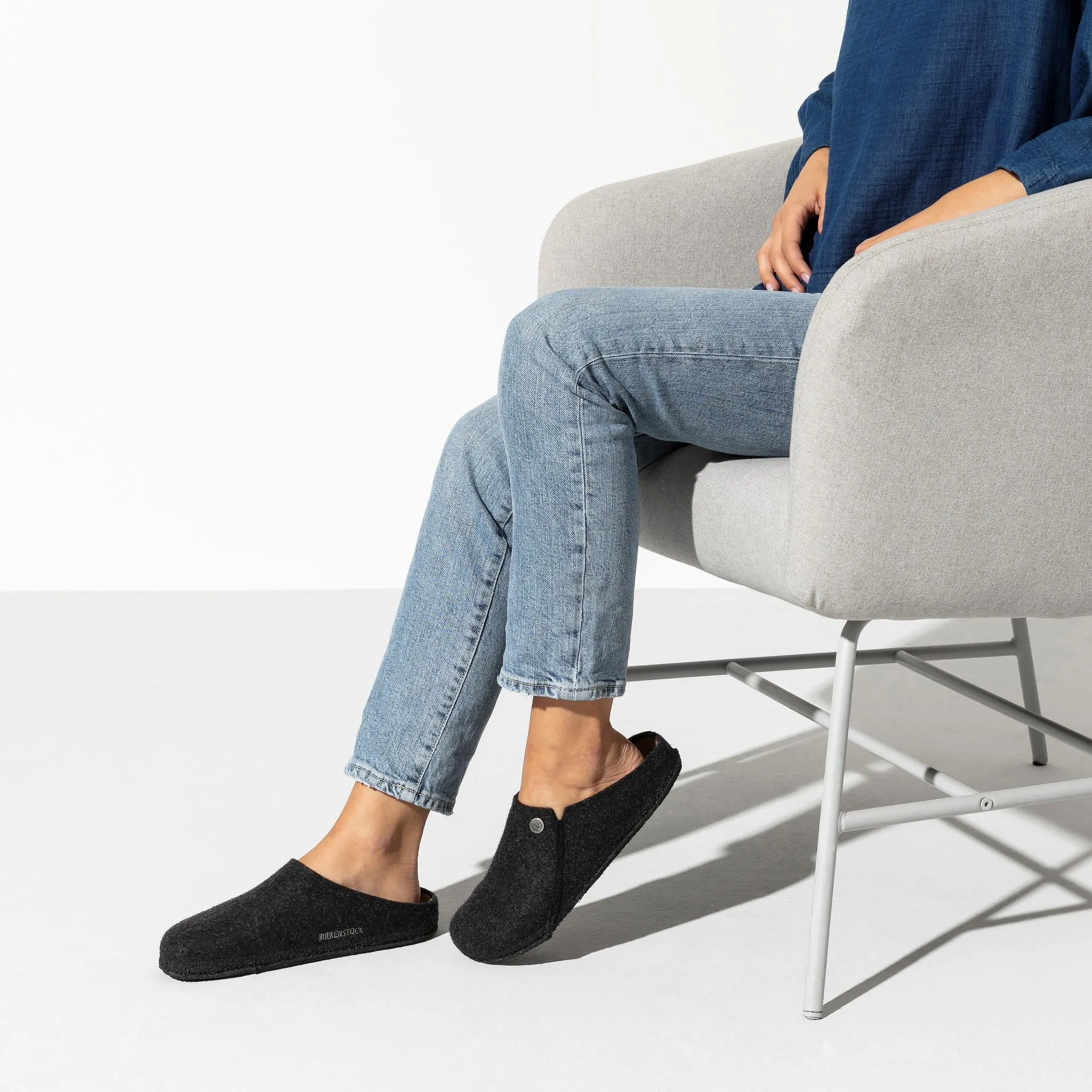 Zermatt Wool Felt Clogs - Anthracite